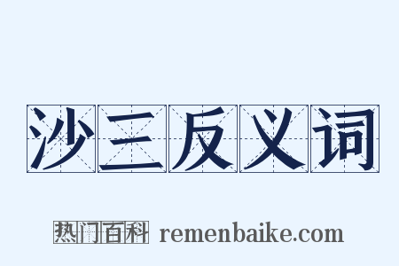 沙三反义词是什么意思的图片
